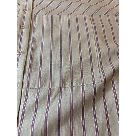 Vintage Pilcro Beige & Red Striped Button-Up Shirt - Picture 3 of 14